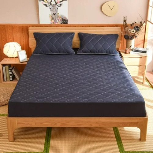 Cubre Colchón Acolchado 2 Plazas + 2 Fundas Para Almohadas