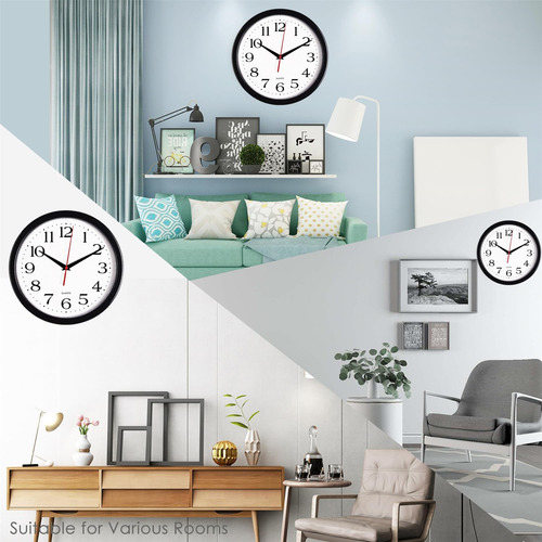Reloj De Pared Silencioso, 12 Pulgadas De Movimiento