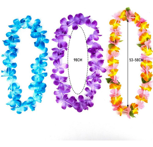 Colar De Grinaldas Havaianas De 36 Peças, Grinaldas Tropicai