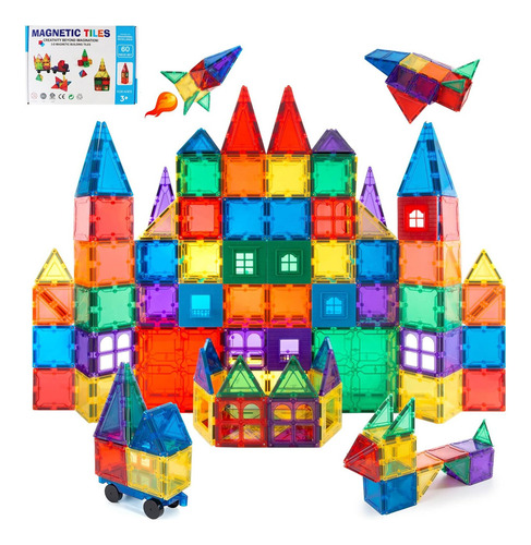 Juego De Bloques De Construcción Magnéticos 3d 60 Piezas 60