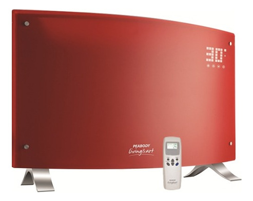 Vitroconvector Curvo Peabody Digital Con Control Remoto Color Rojo