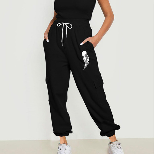 Jogger Completo Con Bolsillo Holgado Con Cintura Elástica Y