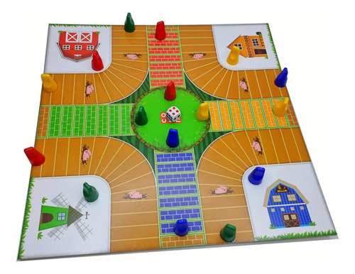 Jogo De Mesa Fazendinha Tabuleiro Infantil Brinquedo Em Mdf