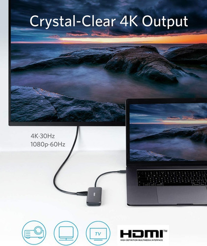 Imagen 6 de 7 de Hub Usb-c - Anker - 2 Port Usb 3.0 - Hdmi 4k 30hz Sd/microsd