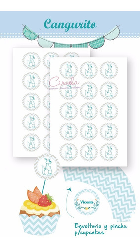Kit Imprimible Completo Baby Shower 1 Año Canguro Bebé