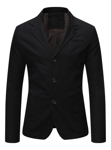Chaqueta Casual Estilo Blazer De Corte Ajustado Con 3 Botone