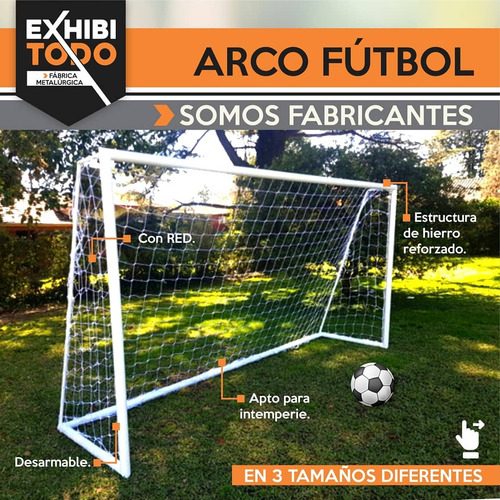 Arco De Futbol Hierro C/red Desarmable 1.80x2x1m Fabricantes