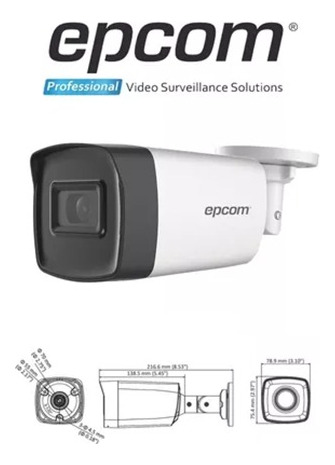 Camara Epcom Bala 1080p Exterior Ip67 80 Mts Ir Exir