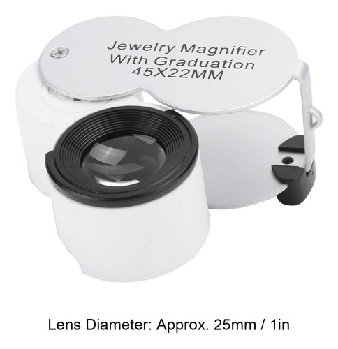 Lupa De Joyería De 45x, Lupa Portátil Con Luz Uv Led