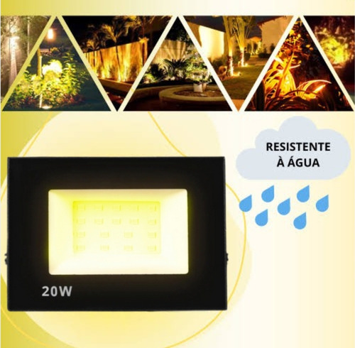 Refletor/projetor/espeto Led 20w Branco Quente 3000k