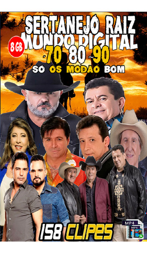 Pen Drive 8gb Com 158 Clipes Sertanejo Raiz 70 80 90 Mp4 Preto/prateado
