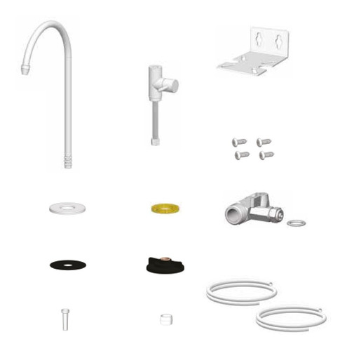 Imagen 1 de 1 de Kit De Conversión Para Filtro Purificador De Agua Sobre Mesada A Bajo Mesada | Grifería + Conector + Llave + Tubería