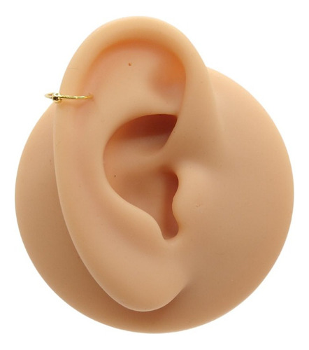 Piercing Nostril Argolla Nariz 9mm Plata Ley 925 Y Chapa Oro Color Dorado