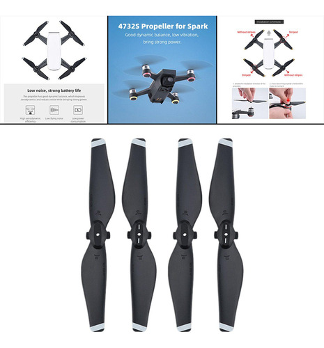 4pack Hélices Compatibles Con Spark 4732s Drone Accesorios