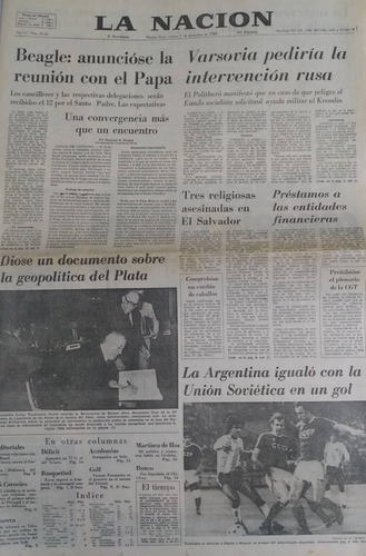 La Nacion 5/12/80 Beagle Se Anuncia Reunion Papa Cancilleres