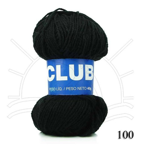 Novelo De Lã Club Pingouin 40g 1418 - Elegância Cor 0100 PRETO