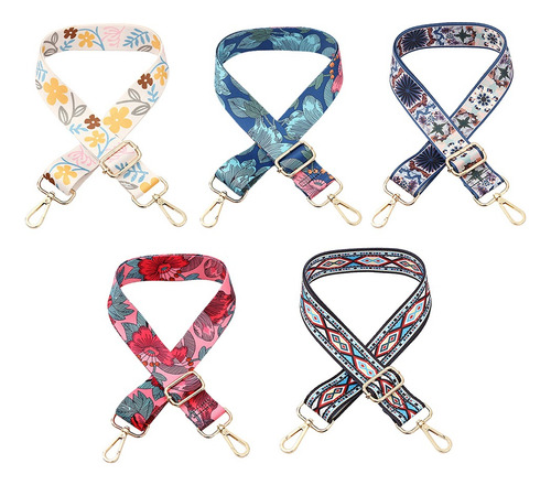 Paquete De 5 Bolsas De Lona De Moda Para Mujer Con Correa,