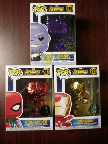 Funko Avengers Thanos Ironman Spiderman Chromado Endgame