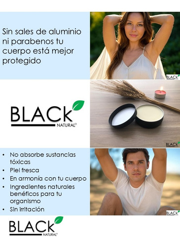Black Natural | Pack 2 Desodorante Corporal Natural 60g C/u Fragancia Y Esencia CĂtricos