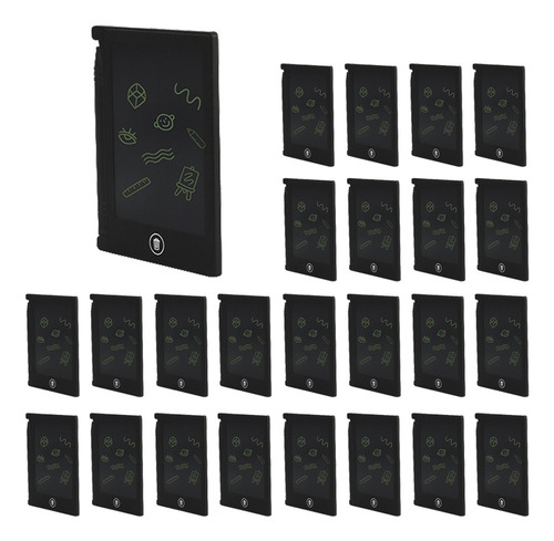 25 Pack Mini Tableta Mágica Pizarron Lcd Para Niños / Dibujo Color Negro