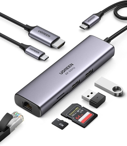 Imagem 2 de 10 de Hub Ugreen Usb-c 7 Em 1 Multi Portas - Rj45 Ethernet 60515