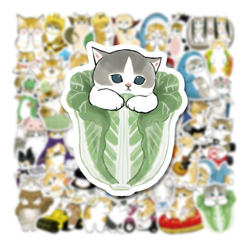 - Calcomanías De Dibujos Animados De Gato Kawaii For Niños C