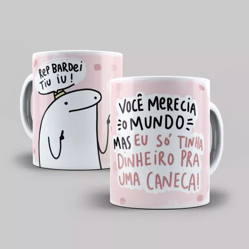 Caneca Presente Aniversario Flork Meme Azul E Rosa 325 Ml - Corre