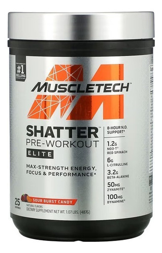  Muscletech Shatter Elite 25 Serv Sabor Sour Burst Candy