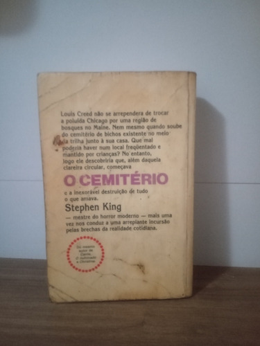 Livro O Cemitério - Stephen King Edição 1983