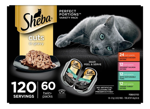 Sheba Perfect Portions Wet Cat Food Trays Variety Pack 120