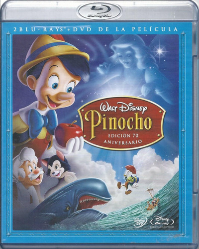 Pinocho Edición 70 Aniversario 2 Bluray + Dvd Nacional
