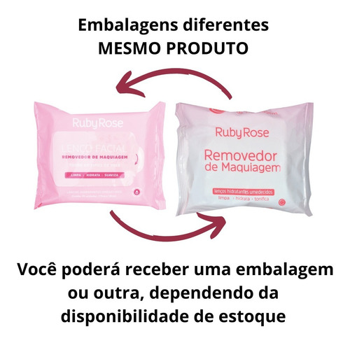 Imagem 6 de 8 de Lencinho Facial Umidecido Tira Maquiagem Rápido Ruby Rose