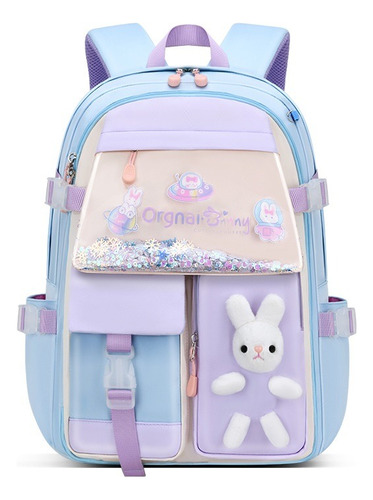 Mochila Kawaii Con Forma De Conejito Para Niñas, Con Loncher