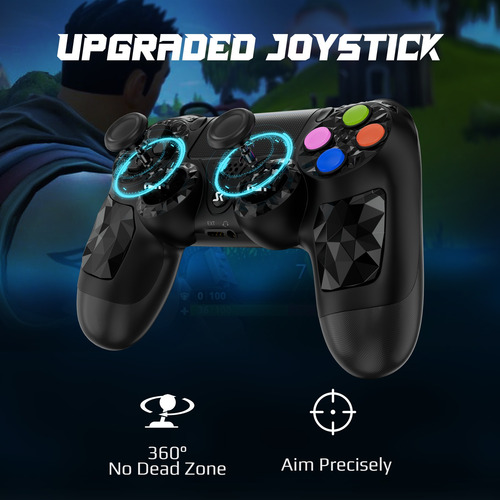 2 Pcs Control Inalámbricos Bluetooth Para Ps4 Blanco Y Negro
