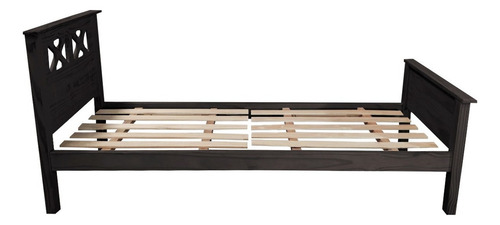 Cama Cruz Moderna 1 Plaza 80 X 190 Madera Macizo Individual Color Negro