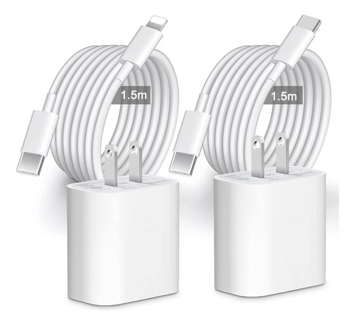 Cargador Tipo C 2pack De 20w. Carga Rápida.con Cable1,5m