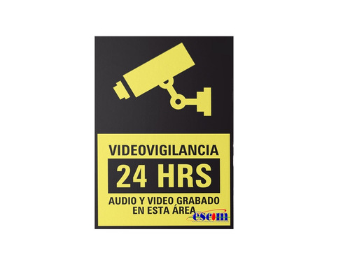 Letrero De Videovigilancia Disuasivo 24 Hrs