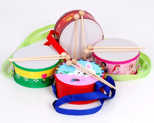 Tambor Musical Madera Para Bebes Y Niños