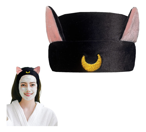 Ziper Lindo Gato Usagi Moon Cosmtico Diadema De Ducha (negro