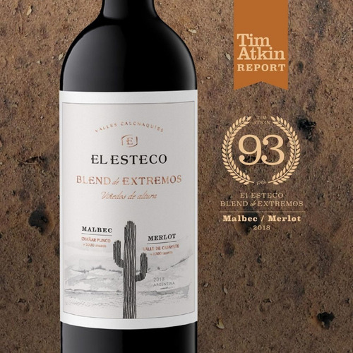 Imagen 3 de 10 de Vino El Esteco Blend Extremos Malbec- Merlot 750ml.