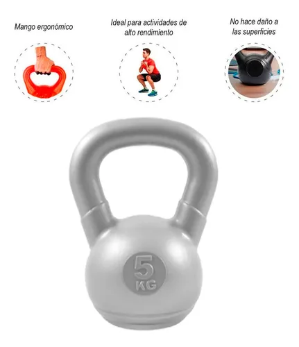 Kettlebell Pesa Rusa Fitness Mir Plastica 7kg Gimnasio Cuota