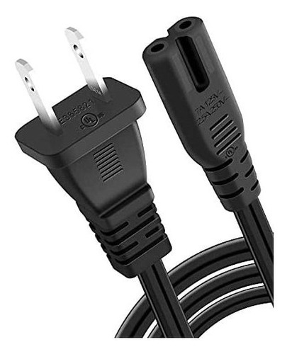 Cable De 2 Dientes Sin Polarizar Bicmice 6ft 18awg -negro