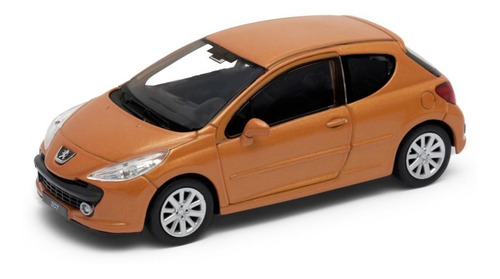 Auto Welly 1:34 Peugeot 207 Naranja Metalizado Abre Puertas