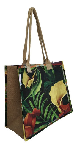 Bolsa De Praia Ecobag Juta Rafia - Floral