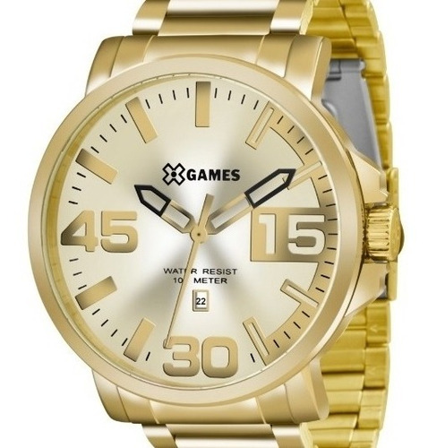 Relógio X-games Masculino Analógico Xmgs1018 C2kx Dourado Cor do fundo Champanhe