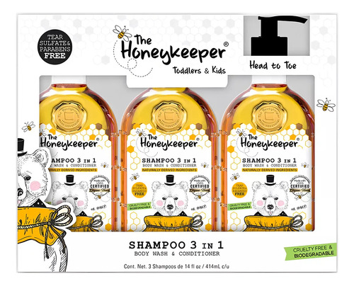 Shampoo Orgánico 3 En 1 Para Niños The Honey Keeper Msi
