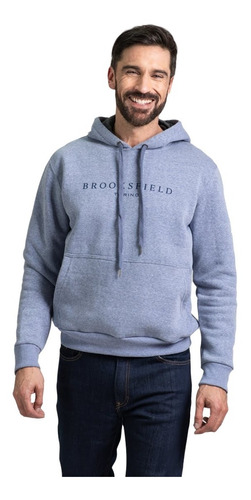 Buzo Capucha Hombre Brooksfield Algodón Frisado Logo 8306b