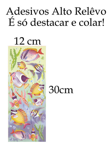 Imagem 2 de 4 de Adesivo Alto Relevo Toke Crie Fundo Do Mar Peixes Scrapbook