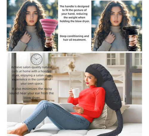 Secador De Pelo Con Capucha, Diadema, Gorros Con Capucha Mej