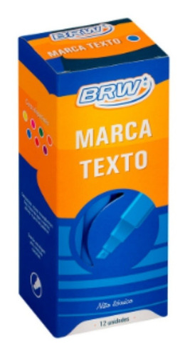 Caixa C/ 12 Marca Texto Escolar Brw Neon - Escolha A Cor Cor Azul